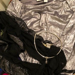 Ladies Chico silver 3/4 sleeve top